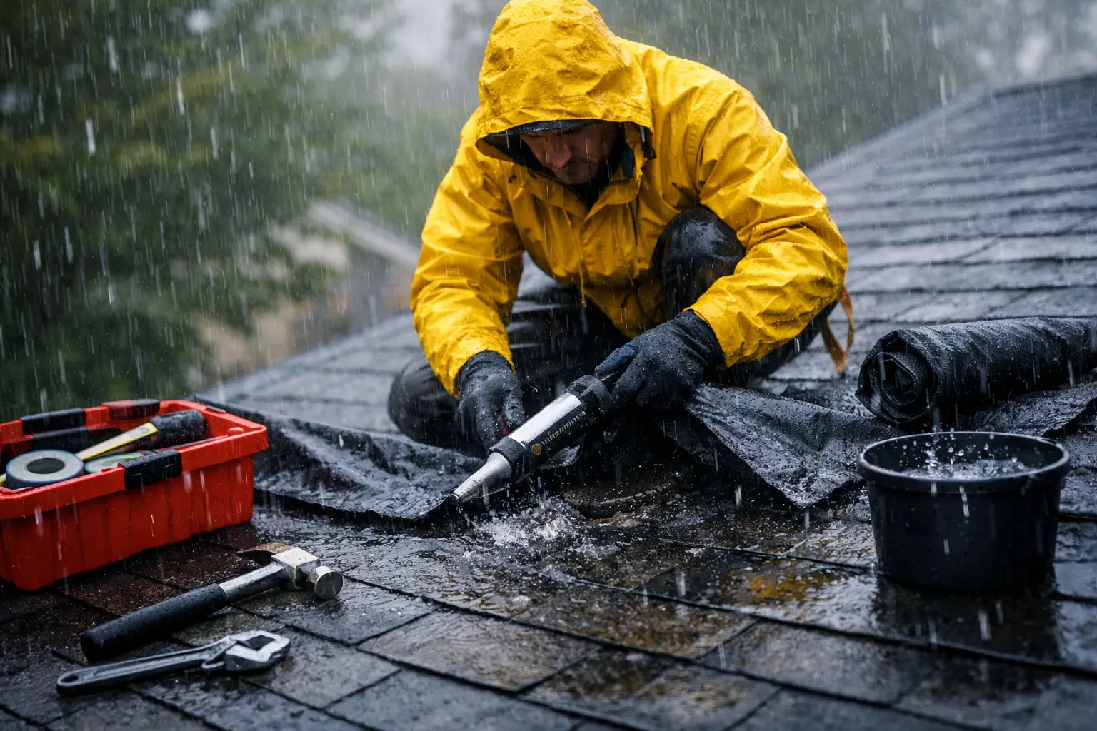 Roof Leak Repair During Rain: What to Do Now
